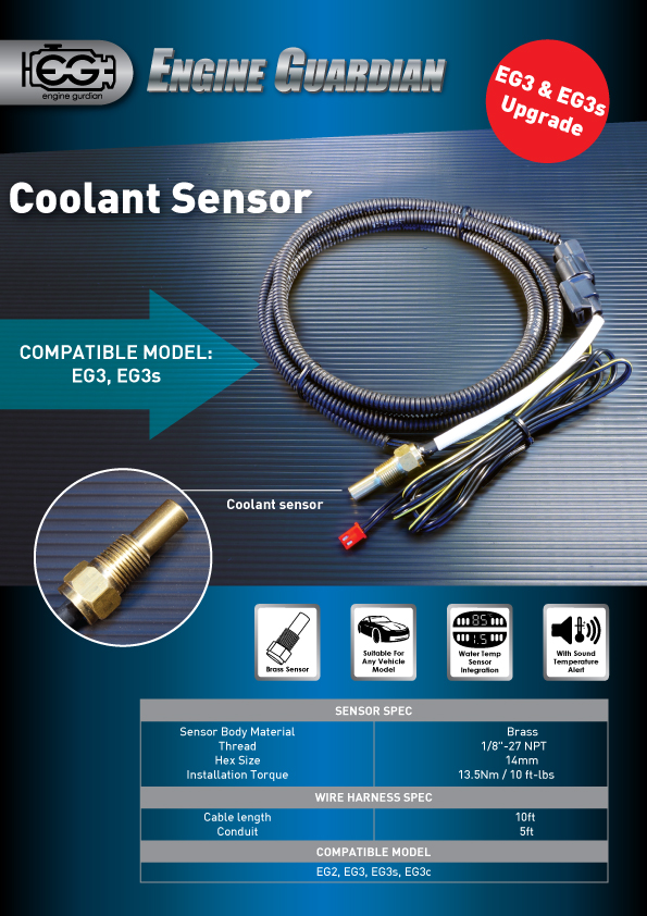 Coolant sensor upgrade for Engine Guardian Watchdog EG3 & EG3s 1/8