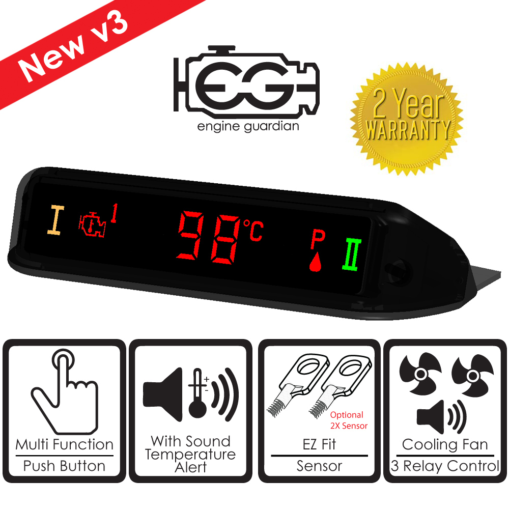 ENGINE GUARDIAN EG3s WATCHDOG OVERHEATING ALARM DUAL SENSOR 3 RELAY OUTPUT NEW